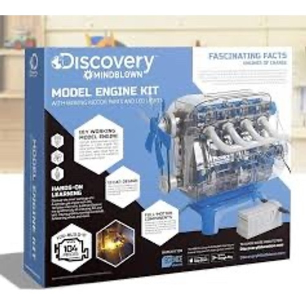 Discovery Mindblown DIY‎ Model Engine Kit 104 Piece STEM Toy Working 4-Cylinder
